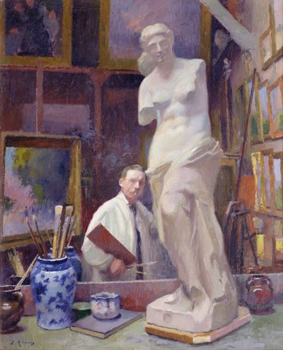 Ernest Renoux in His Studio, 50, rue Saint-Didier by Jules Ernest Renoux